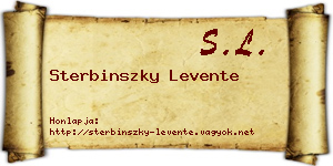 Sterbinszky Levente névjegykártya