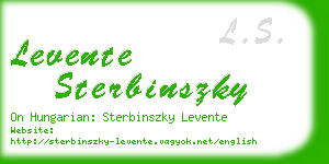 levente sterbinszky business card